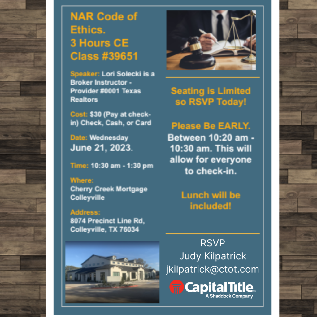 Nar Code Decoding Events for March 2026 – Capital Title of Texas, LLC.